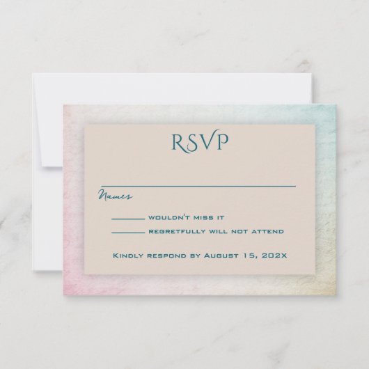 Zandbruine eenvoudige aanwezigheid RSVP (Voorkant)