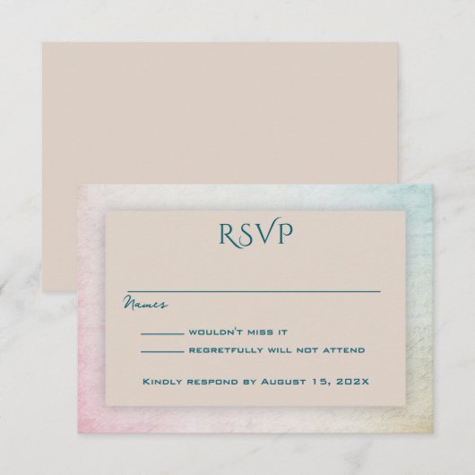 Zandbruine eenvoudige aanwezigheid RSVP Kaartje (Voorkant / Achterkant)