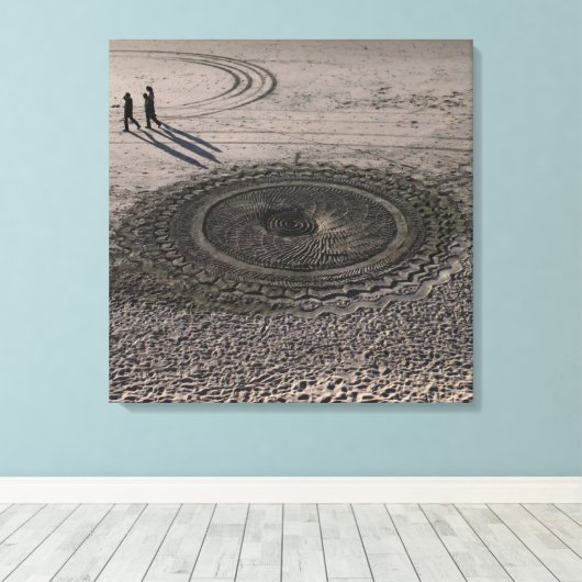 Zandcirkel Canvas #4 Afdruk (Insitu (Houten vloer))