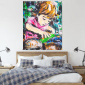 Zandconcentraat Canvas Afdruk (Insitu (Slaapkamer))