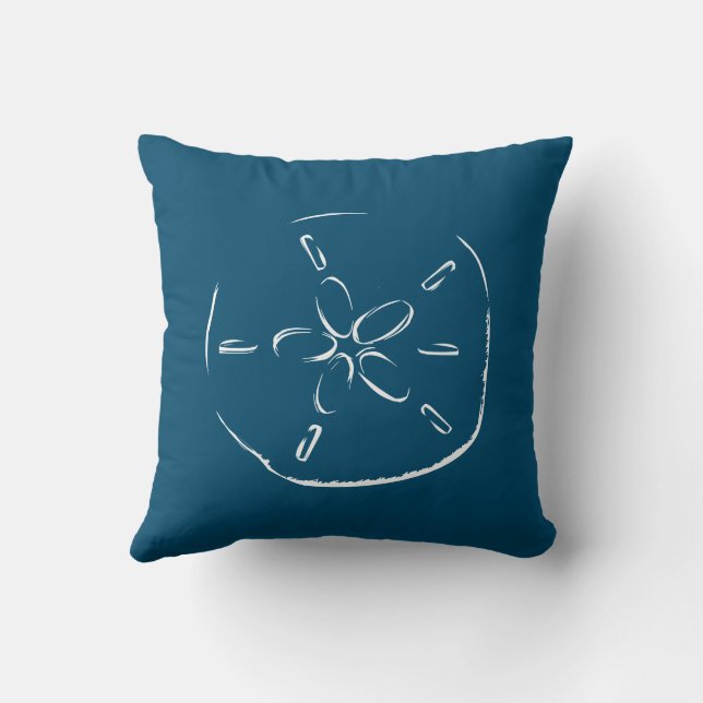 Zanddollakketak Blauw Kussen (Achterkant)