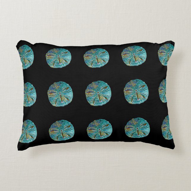 Zanddollar Abstract Patroon Gift Favor Blauwgroen  Accent Kussen (Voorkant)