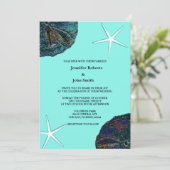 Zanddollar Abstract Sea Shells Blauwgroen Beach We Kaart (Staand voorkant)