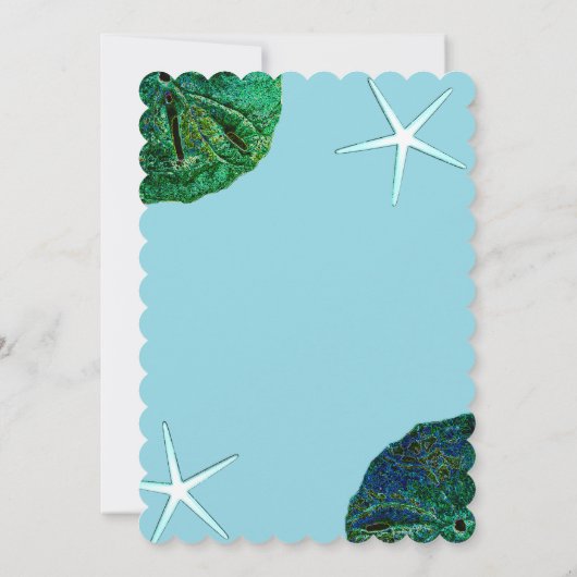 Zanddollar Blauw Zanddollar Strand Zeesterren Trou Kaart (Achterkant)