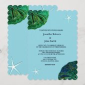 Zanddollar Blauw Zanddollar Strand Zeesterren Trou Kaart (Voorkant / Achterkant)