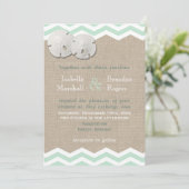 Zanddollar & Chevron bruiloft uitnodiging (Staand voorkant)