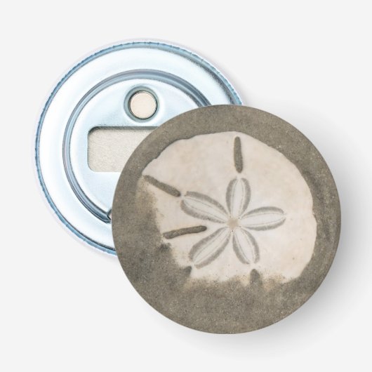 Zanddollar (Echinarachnius parma) Button Flesopener (Voorkant)
