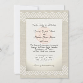 Zanddollar en burlap zigzag kaart