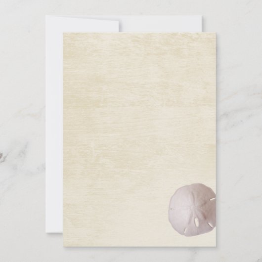 Zanddollar en ivoren kant Vrijgezellenfeest Kaart (Achterkant)