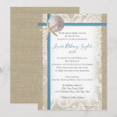 Zanddollar en kant Blue Bat Mitswa Kaart (Voorkant / Achterkant)