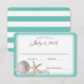 Zanddollar en Parels Strand Wedding Antwoord (Voorkant / Achterkant)