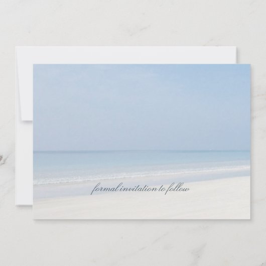 Zanddollar en staartroep save the date (Achterkant)