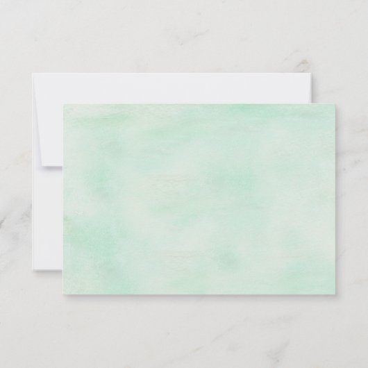 Zanddollar en Starfish Aqua Mint Respons RSVP Kaartje (Achterkant)