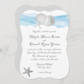 Zanddollar en Starfish Blue Caribbean Beach Kaart (Voorkant / Achterkant)