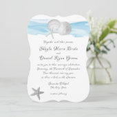 Zanddollar en Starfish Blue Caribbean Beach Kaart (Staand voorkant)