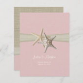 Zanddollar en Starfish Roze Ontvangst Kaart (Voorkant / Achterkant)