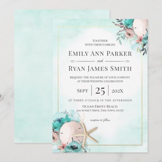 Zanddollar en zeeduivel kaart (Voorkant / Achterkant)