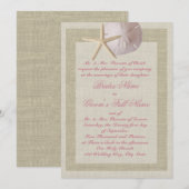 Zanddollar en zeesterren rustiek kaart (Voorkant / Achterkant)