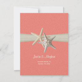 Zanddollar en zeesterren Shell Coral Receptie Kaart