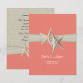 Zanddollar en zeesterren Shell Coral Receptie Kaart (Voorkant / Achterkant)