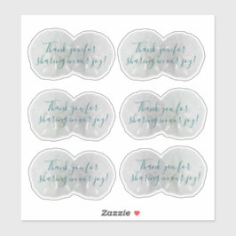 Zanddollar Huwelijk Bedankt Vorm Stickers