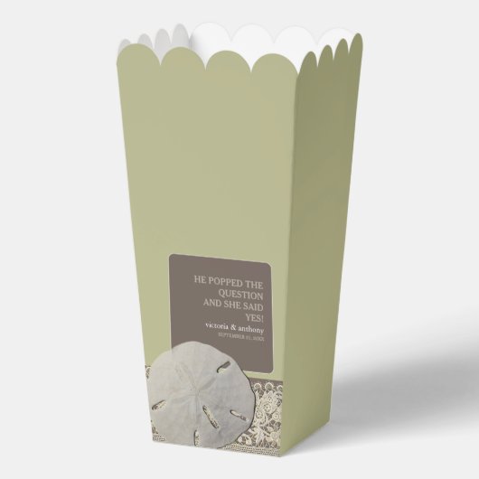 Zanddollar Kant,  Strand Bruiloft Bedankdoosjes (Voorkant)