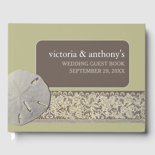 Zanddollar Kant, Strand Bruiloft Gastenboek (Voorkant)