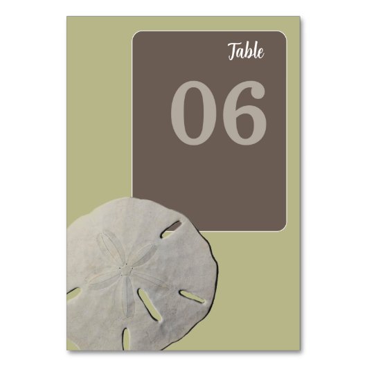 Zanddollar Kant,  Strand Bruiloft Kaart (Achterkant)