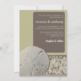 Zanddollar Kant,  Strand Bruiloft Kaart