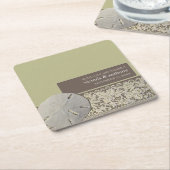 Zanddollar Kant,  Strand Bruiloft Kartonnen Onderzetters (Schuin)
