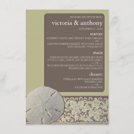 Zanddollar Kant,  Strand Bruiloft Menu