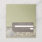 Zanddollar Kant,  Strand Bruiloft Plaatskaartje (Buitenkant ongevouwen)