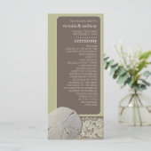 Zanddollar Kant, Strand Bruiloft Programmakaart (Staand voorkant)