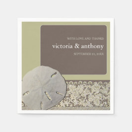 Zanddollar Kant,  Strand Bruiloft Servet