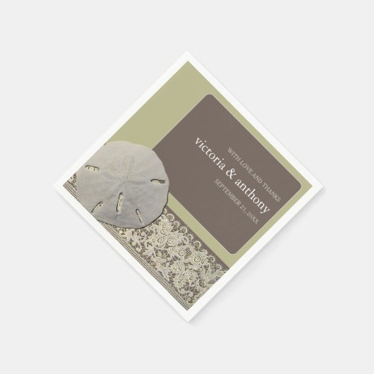 Zanddollar Kant,  Strand Bruiloft Servet (Hoek)