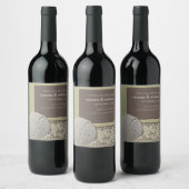 Zanddollar Kant,  Strand Bruiloft Wijn Etiket (Flessen)