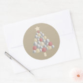 Zanddollar Kerstboom (lichtbruin) Ronde Sticker (Envelop)