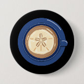 Zanddollar Koffie Latte Ronde Button 7,6 Cm (Voorkant)