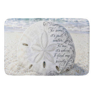Zanddollar met inspirerende quote badmat