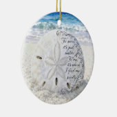 Zanddollar met inspirerende quote keramisch ornament (Rechts)
