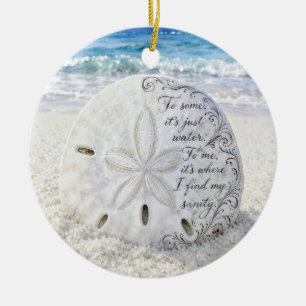 Zanddollar met inspirerende quote keramisch ornament