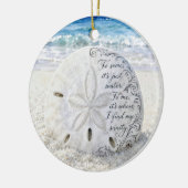 Zanddollar met inspirerende quote keramisch ornament (Links)
