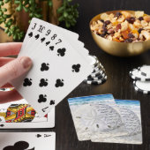 Zanddollar met inspirerende quote pokerkaarten (Insitu)