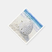 Zanddollar met inspirerende quote servet (Hoek)
