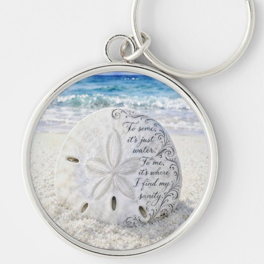 Zanddollar met inspirerende quote sleutelhanger (Voorkant)