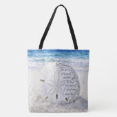 Zanddollar met inspirerende quote tote bag (Voorkant)