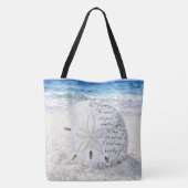 Zanddollar met inspirerende quote tote bag (Achterkant)