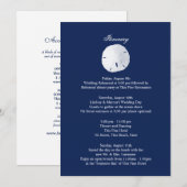 Zanddollar Navyblauw Trouw Itinerarium Programmakaart (Voorkant / Achterkant)