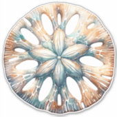 Zanddollar Oceaan Splash Zee Aquarel Bruiloft Sticker (Voorkant)