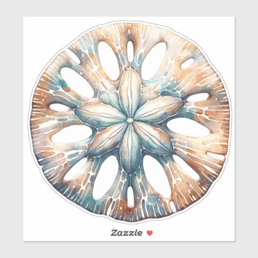 Zanddollar Oceaan Splash Zee Aquarel Bruiloft Sticker (Vel)